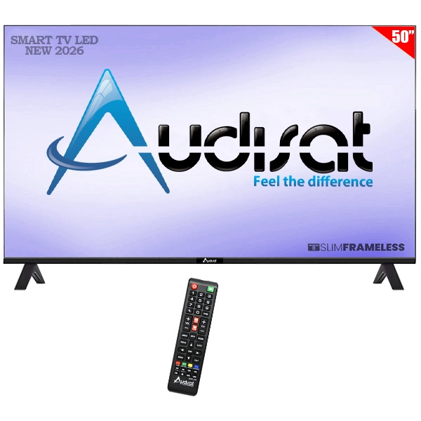 Smart TV LED 50" Audisat AD-50 (2026) 4K Ultra HD Android TV Wi-Fi com Conversor Digital (1 Ano de Garantia)